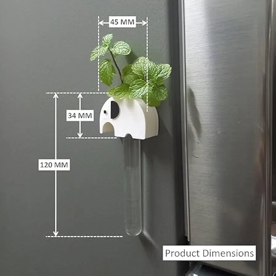 Elephant Magnet Test Tube Planter for Cupboard, Fridge and for Any Metallic Surface image 2